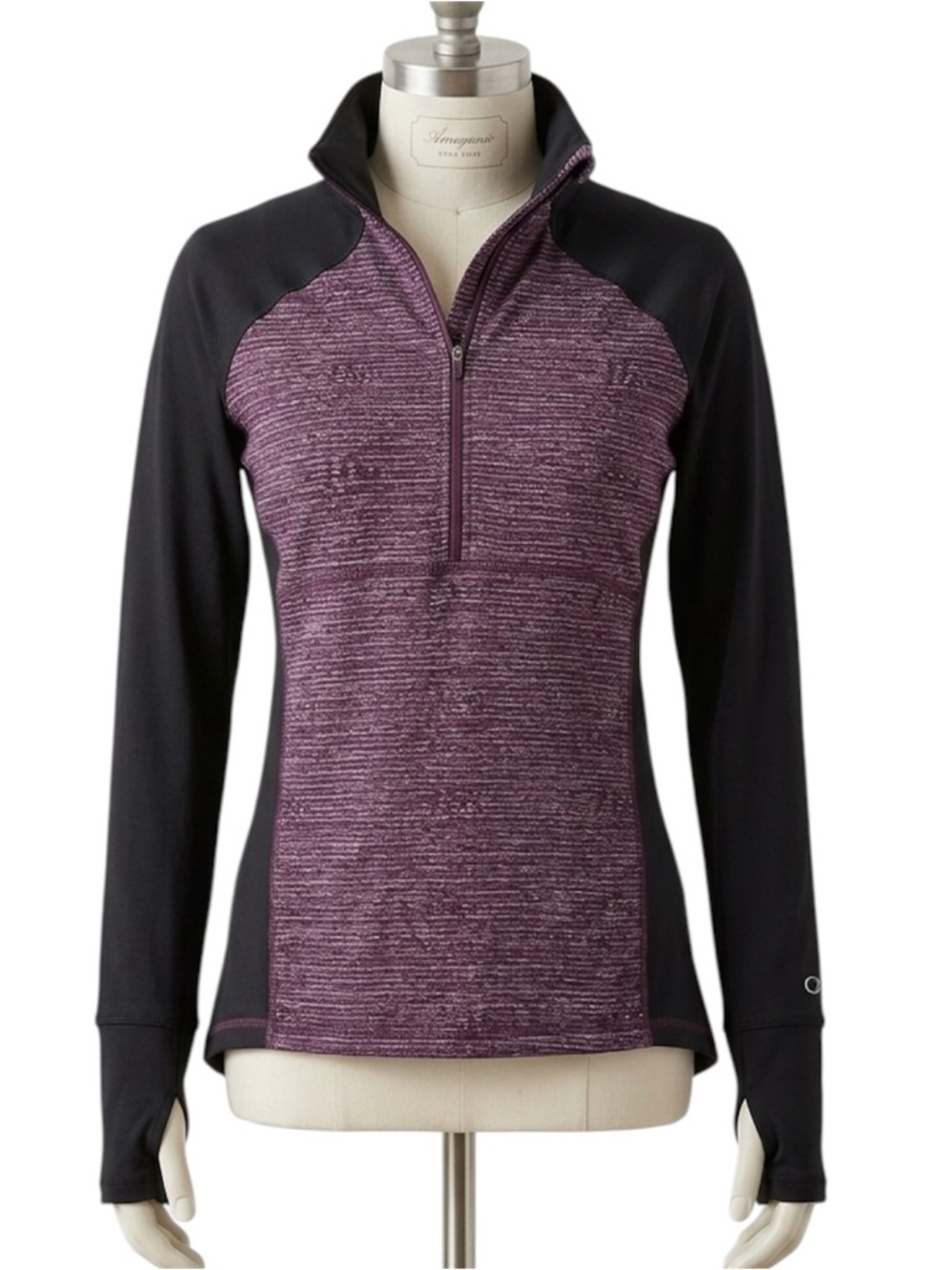 Calia Purple and Black Half-Zip Sweatshirt size Medium